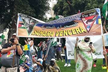 Marcha en la capital grancanaria por la libertad del pueblo saharaui/TA.